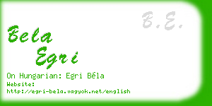 bela egri business card
