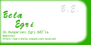 bela egri business card